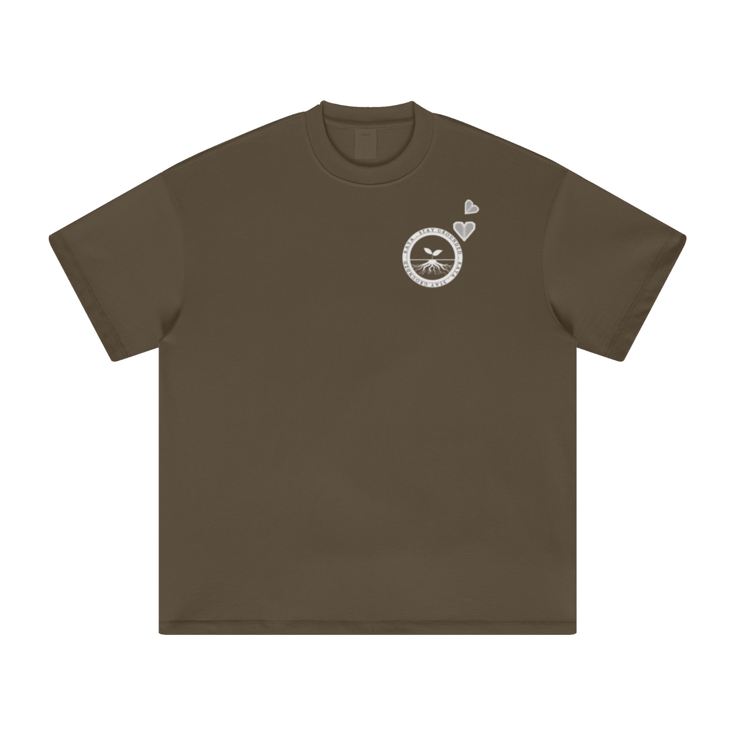 305GSM Unisex All-Over Print Crew Neck T Shirt Brown
