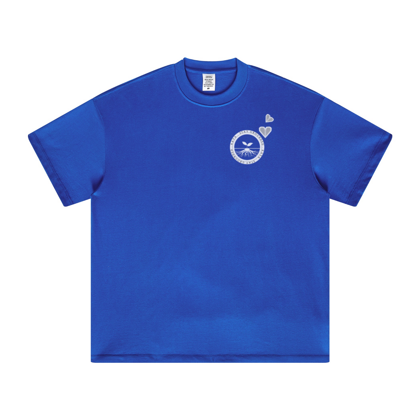 305GSM Unisex All-Over Print Crew Neck T Shirt Royal Blue
