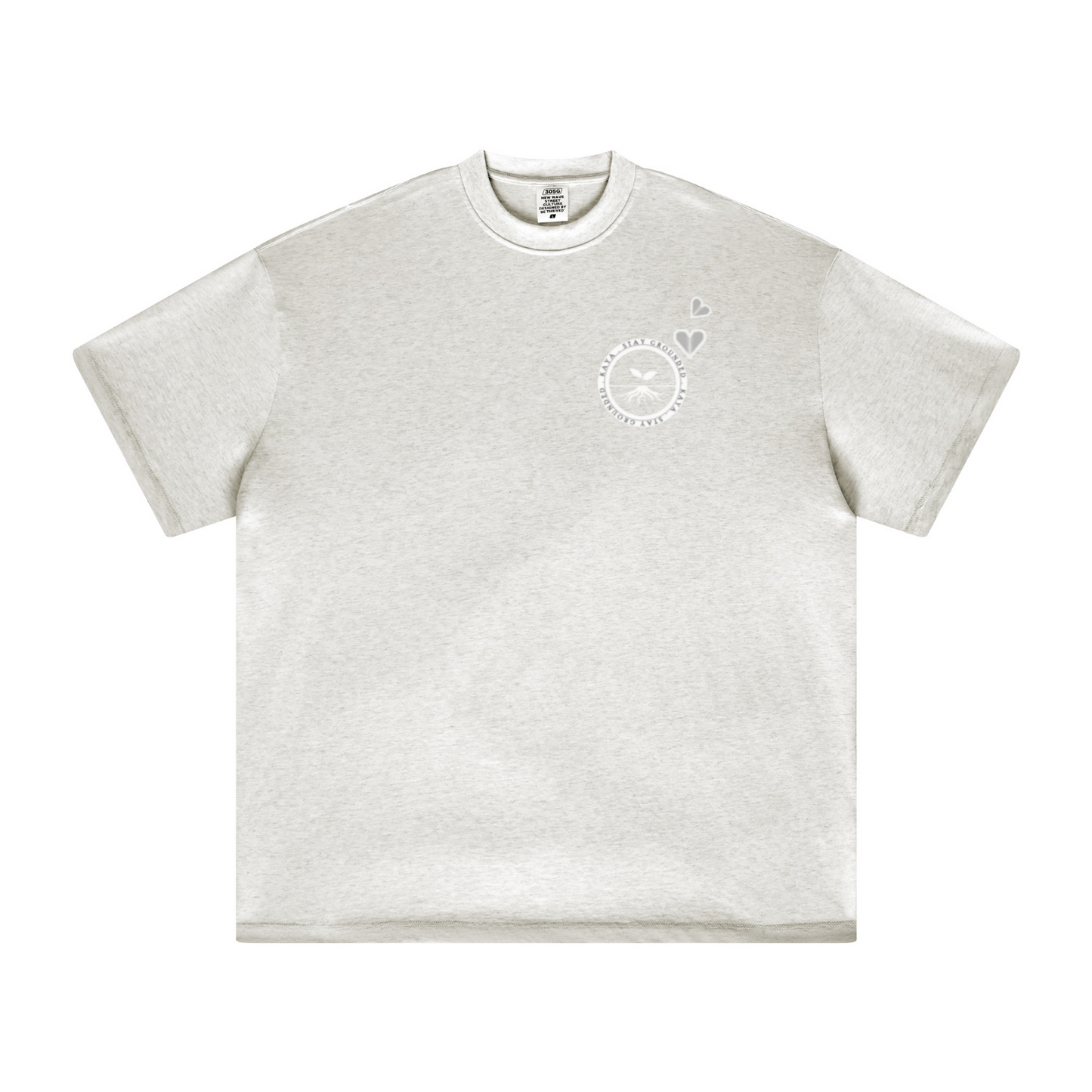 305GSM Unisex All-Over Print Crew Neck T Shirt Beige