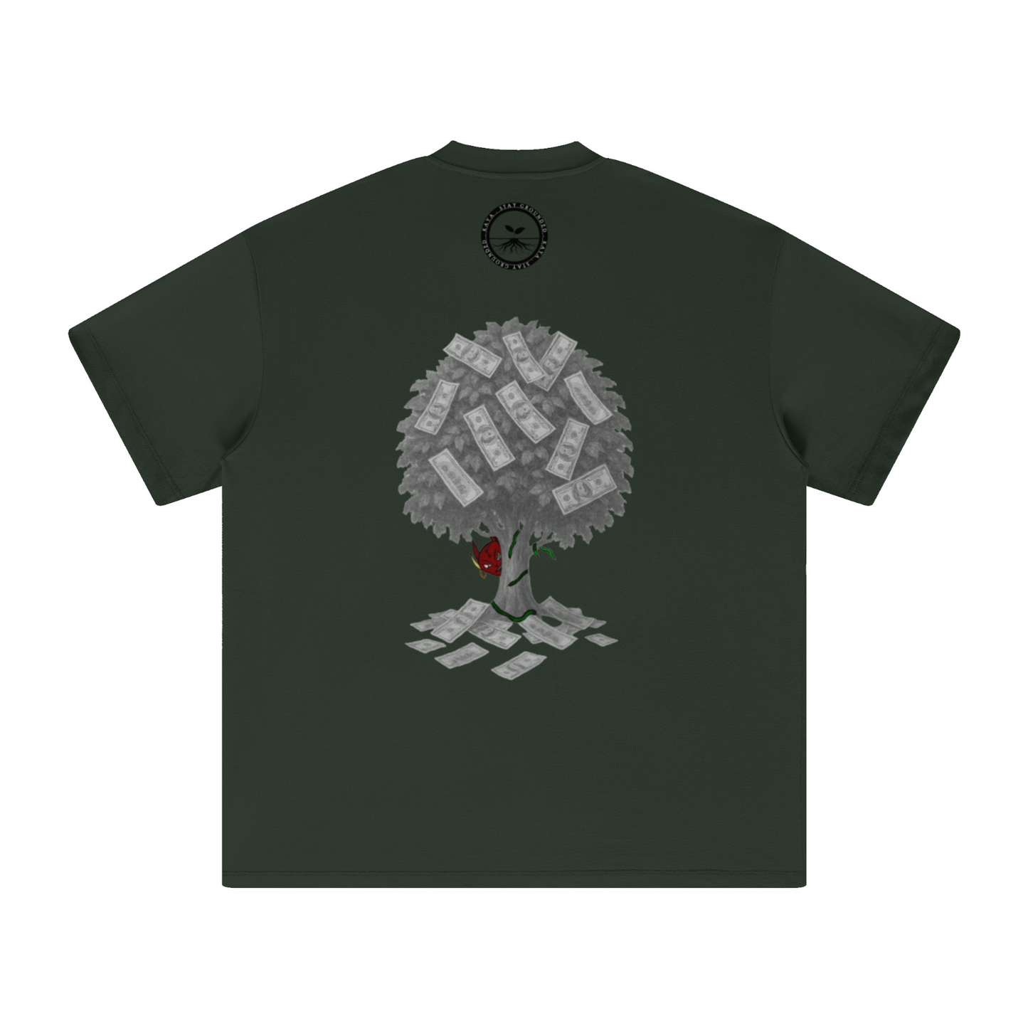 305GSM Unisex All-Over Print Crew Neck T Shirt Dark Green