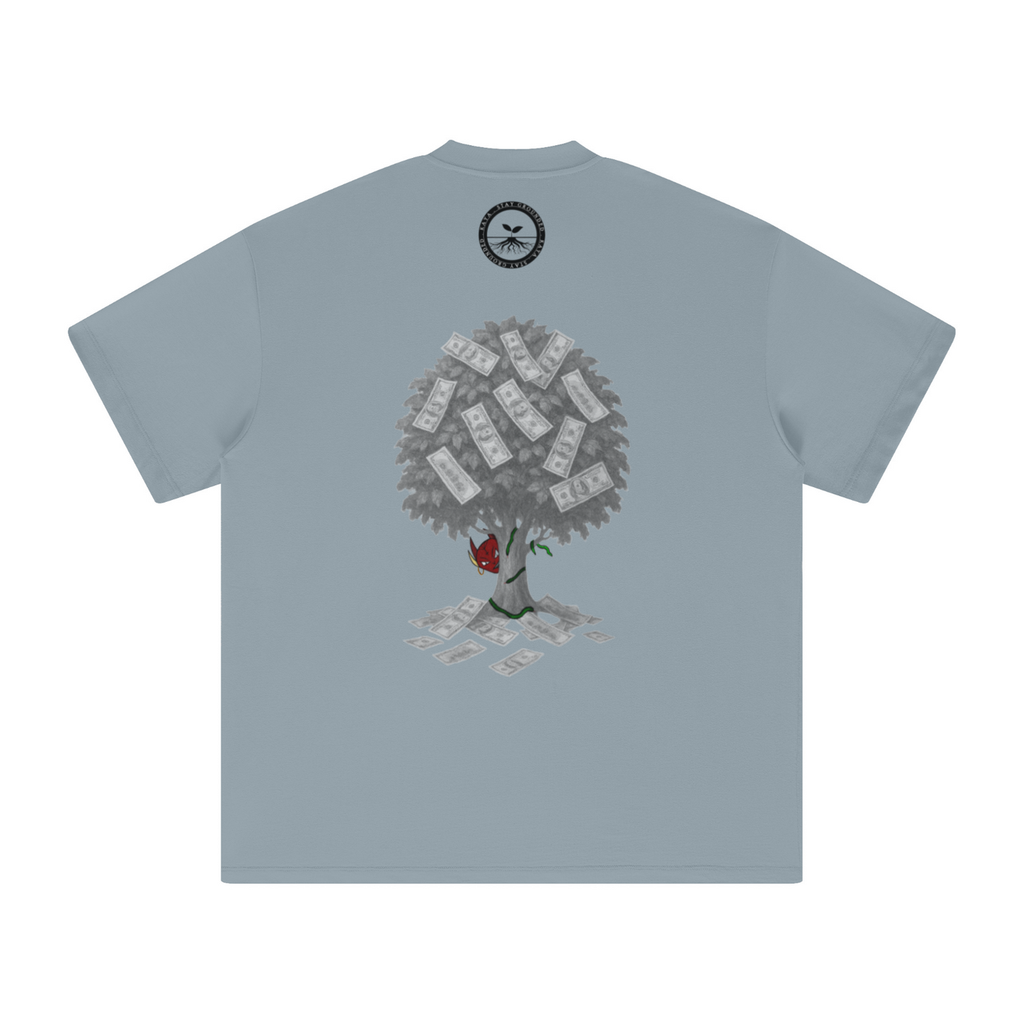 305GSM Unisex All-Over Print Crew Neck T Shirt Haze blue