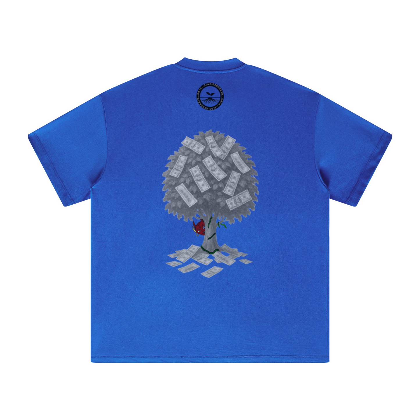305GSM Unisex All-Over Print Crew Neck T Shirt Royal Blue
