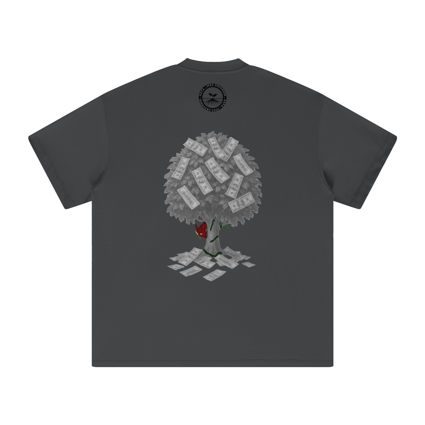 305GSM Unisex All-Over Print Crew Neck T Shirt Dark gray