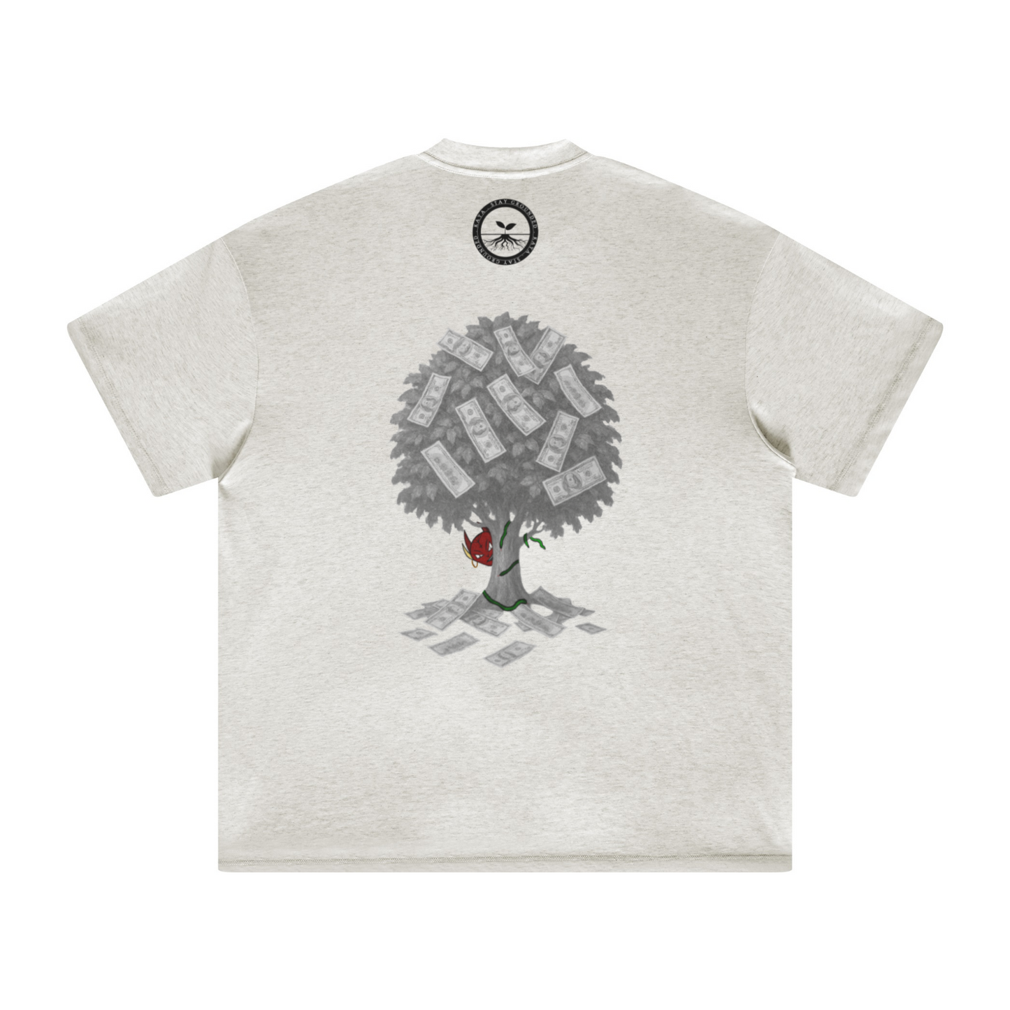 305GSM Unisex All-Over Print Crew Neck T Shirt Beige