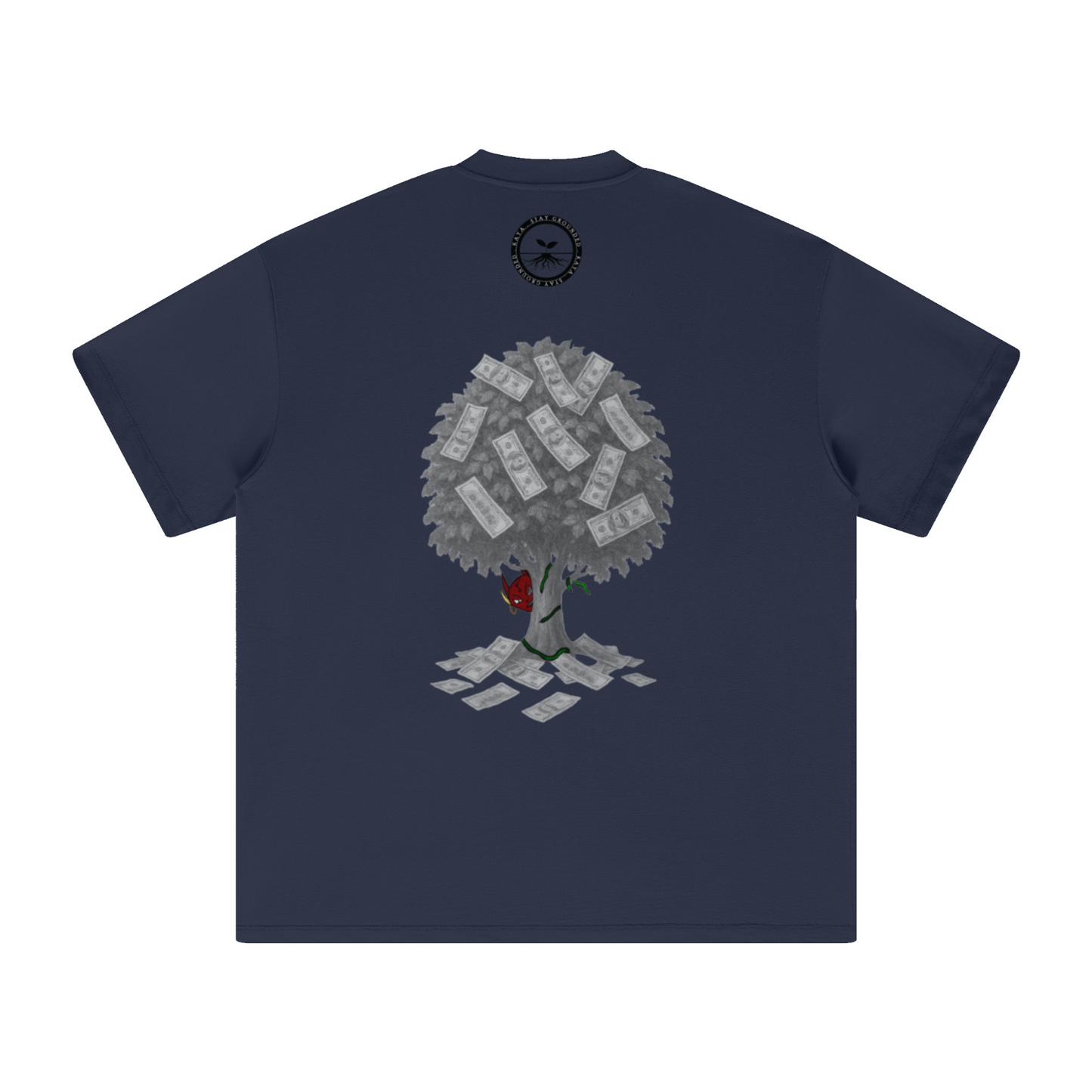 305GSM Unisex All-Over Print Crew Neck T Shirt Dark blue