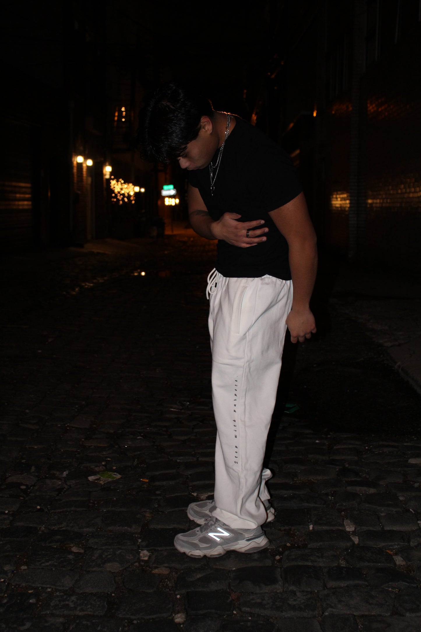 "Step with purpose." Sweats (White)