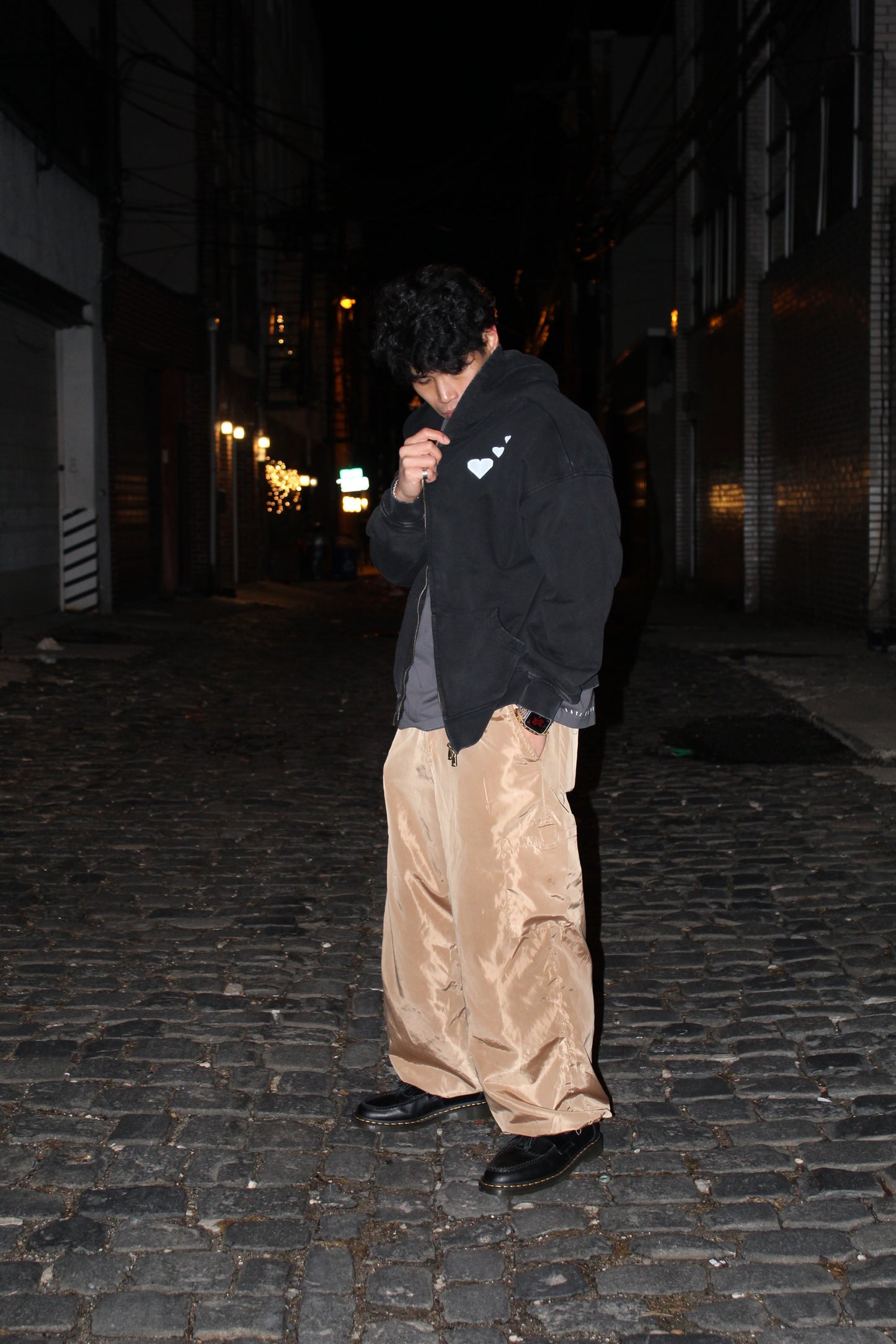"Every crease adds structure." Full Zip Up Hoodie