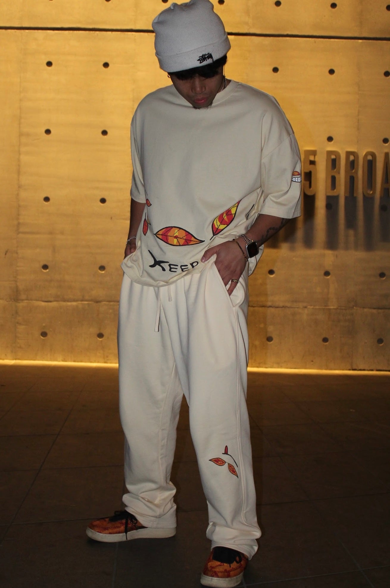 “Keep Smiling” Sweats (Rice Apricot)