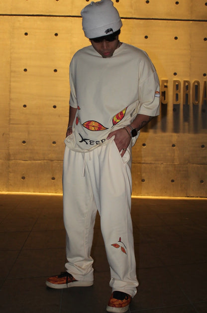 “Keep Smiling” Sweats (Rice Apricot)