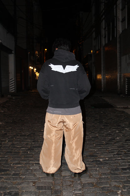 "Every crease adds structure." Full Zip Up Hoodie
