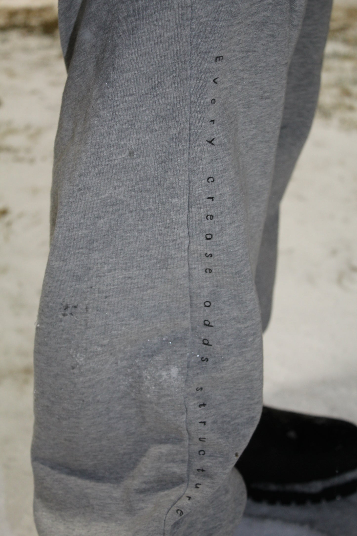 "Every crease adds structure." Sweats (Heather Grey)