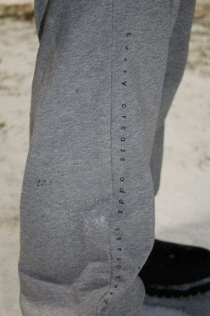 "Every crease adds structure." Sweats (Heather Grey)