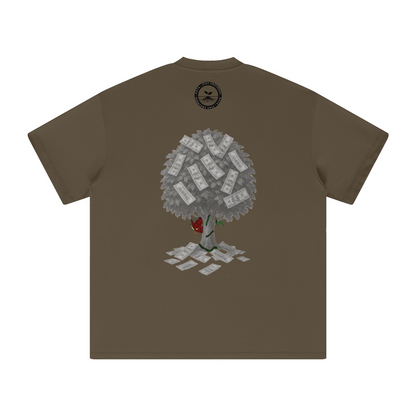 305GSM Unisex All-Over Print Crew Neck T Shirt Brown