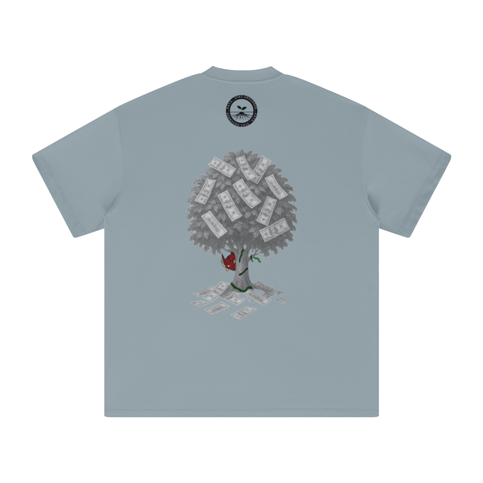 305GSM Unisex All-Over Print Crew Neck T Shirt Haze blue