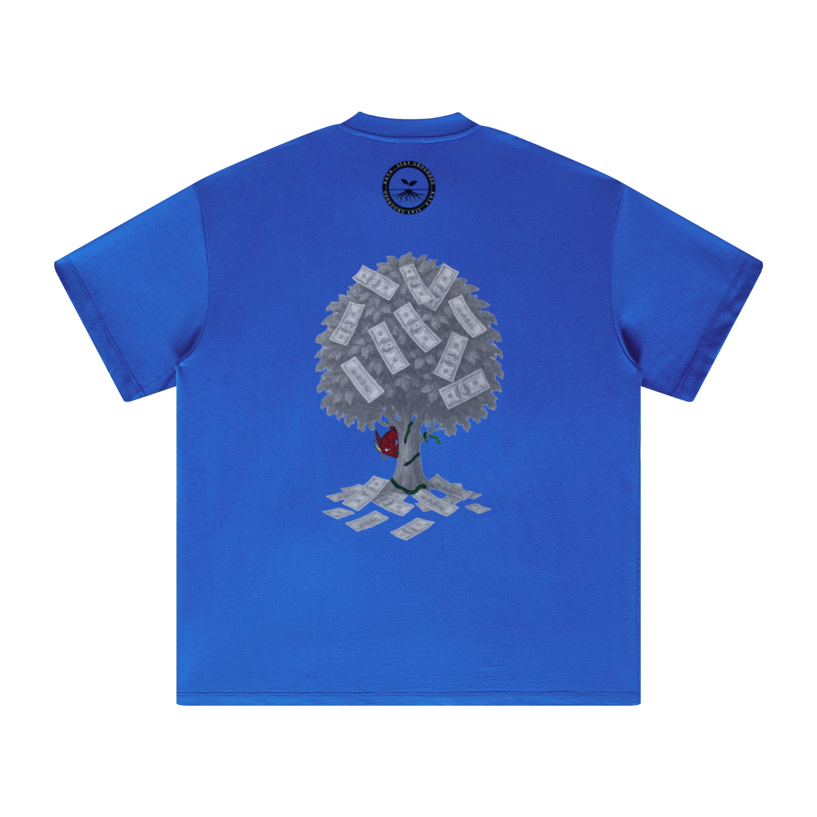 305GSM Unisex All-Over Print Crew Neck T Shirt Royal Blue