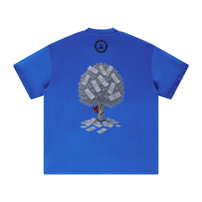 305GSM Unisex All-Over Print Crew Neck T Shirt Royal Blue